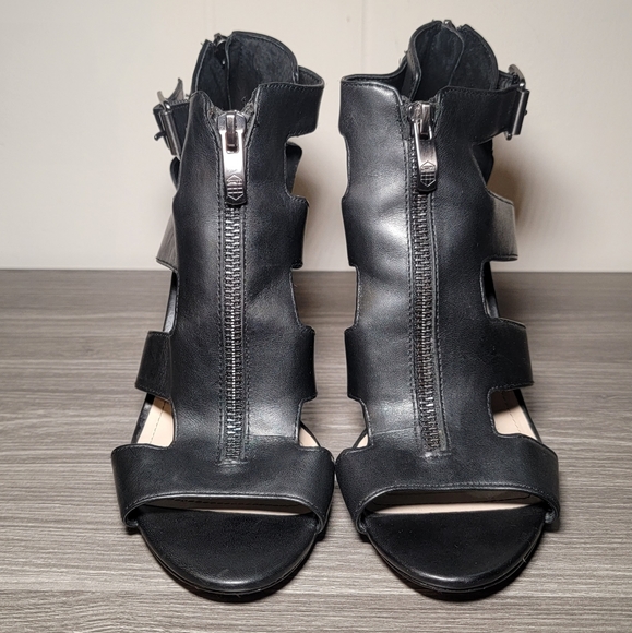 Vince Camuto VC Marleau Gladiator Cut Out Sandals Leather Black Womens 8 M - Picture 3 of 9